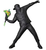 Load image into Gallery viewer, Banksy Brandalism Flower Bomber Figure Gesso Black
