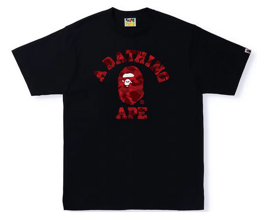 BAPE Color Camo College Tee Black Red