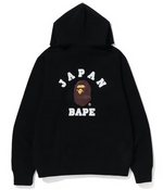 Load image into Gallery viewer, BAPE Japan College Pullover Hoodie Black
