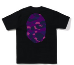 Load image into Gallery viewer, BAPE Color Camo Big Ape Head Tee (FW22) Black Purple
