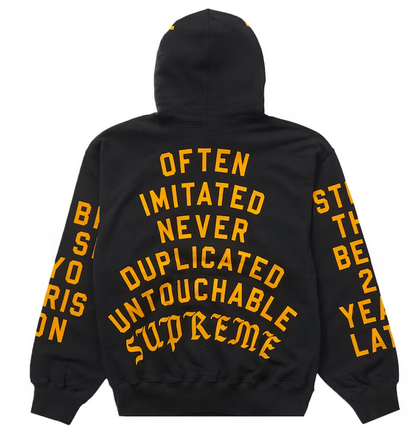 トップス Supreme Team Flocked Hooded Sweatshirt Supreme Team Flocked Hooded Sweatshirt Black – shoegamemanila
