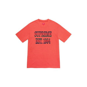 Supreme Cotton Mesh Gradient Logo S/S Top Dark Coral