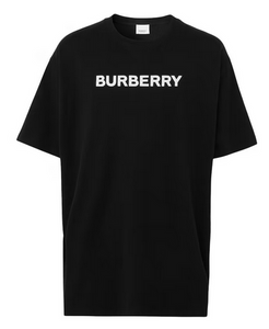 Burberry Logo Print Cotton Oversized T-shirtBlack/White