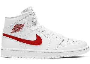 Jordan 1 Mid White University Red