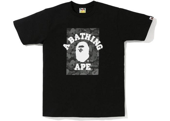 BAPE ABC Dot Reflective On College Tee Black