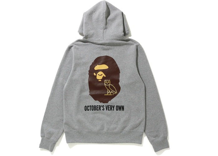 BAPE x OVO Pullover Hoodie Grey