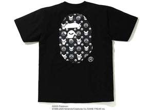 BAPE x Pokemon Monotone Ape Head Tee #1 Black