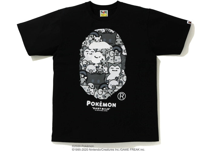 BAPE x Pokemon Monotone Ape Head Tee #2 Black