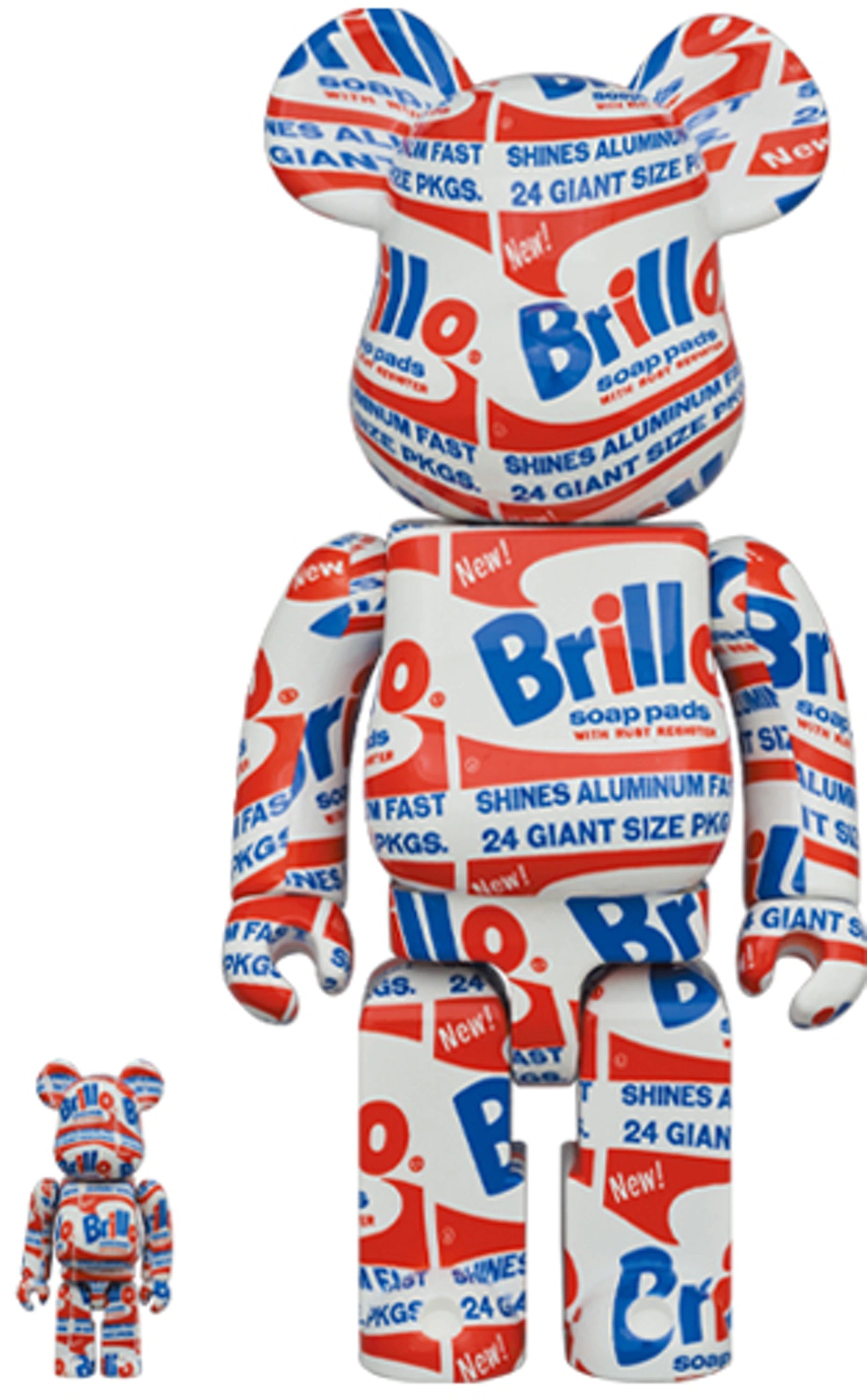 Bearbrick ANDY WARHOL "Brillo" 100% & 400% Set