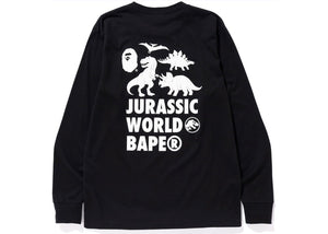 BAPE x Jurassic World Warning Long Sleeve Tee Black