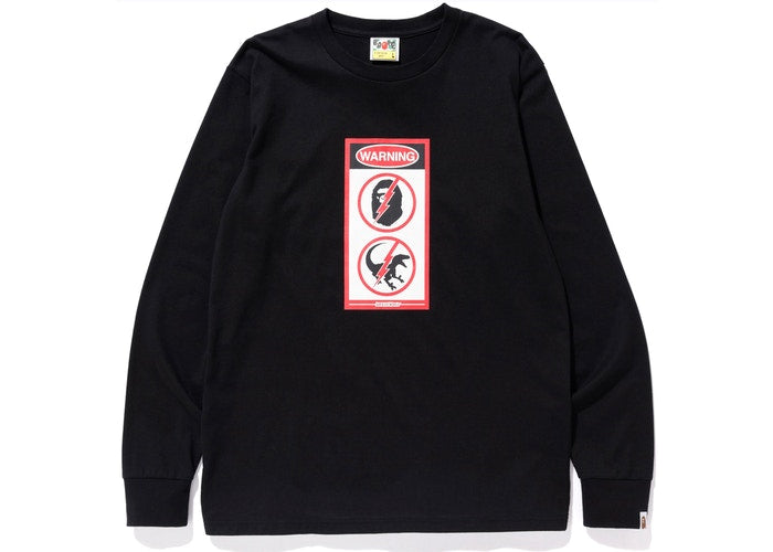 BAPE x Jurassic World Warning Long Sleeve Tee Black