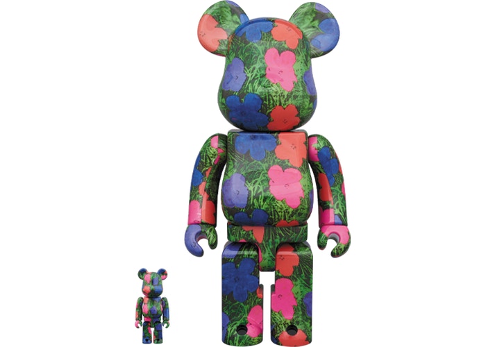 Bearbrick ANDY WARHOL "Flowers" 100% & 400% Set