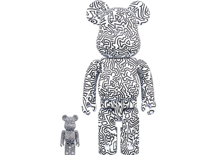 Bearbrick Keith Haring #4 100% & 400% Set White