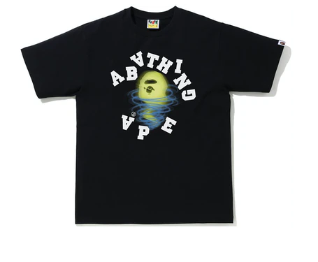 BAPE Storm Broken College Tee Black/Black