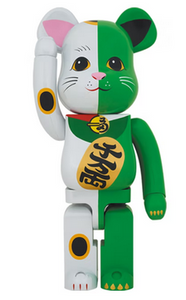 Bearbrick Maneki Neko 1000% White/Green