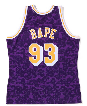 BAPE x Mitchell & Ness Los Angeles Lakers Jersey Purple