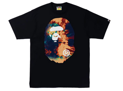 BAPE Tie Dye Big Ape Head Tee Black/Navy
