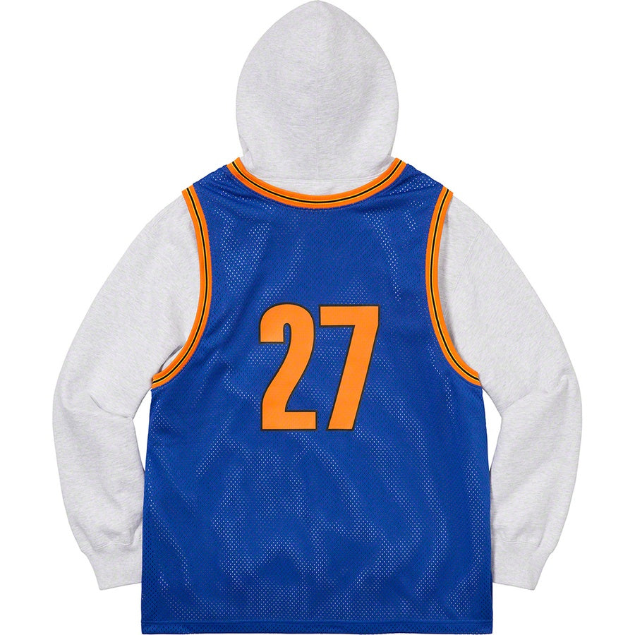 Supreme Basketball Jersey Hooded Sweatshirt Ash Grey