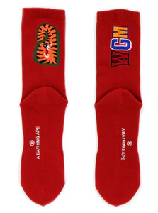 BAPE Shark Socks (FW21) Red