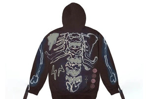 Travis Scott Cactus Jack For Fragment Skeleton Graffiti Full Zip HoodieMulti