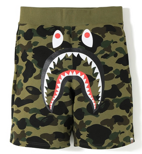 BAPE 1st Camo Shark Sweat Shorts Green