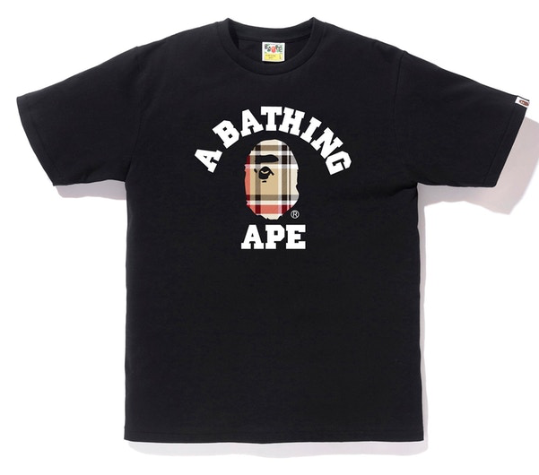 BAPE Check College Tee Black/Beige