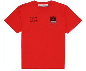 OFF-WHITE Oversized Monalisa Graphic Print T-Shirt Red