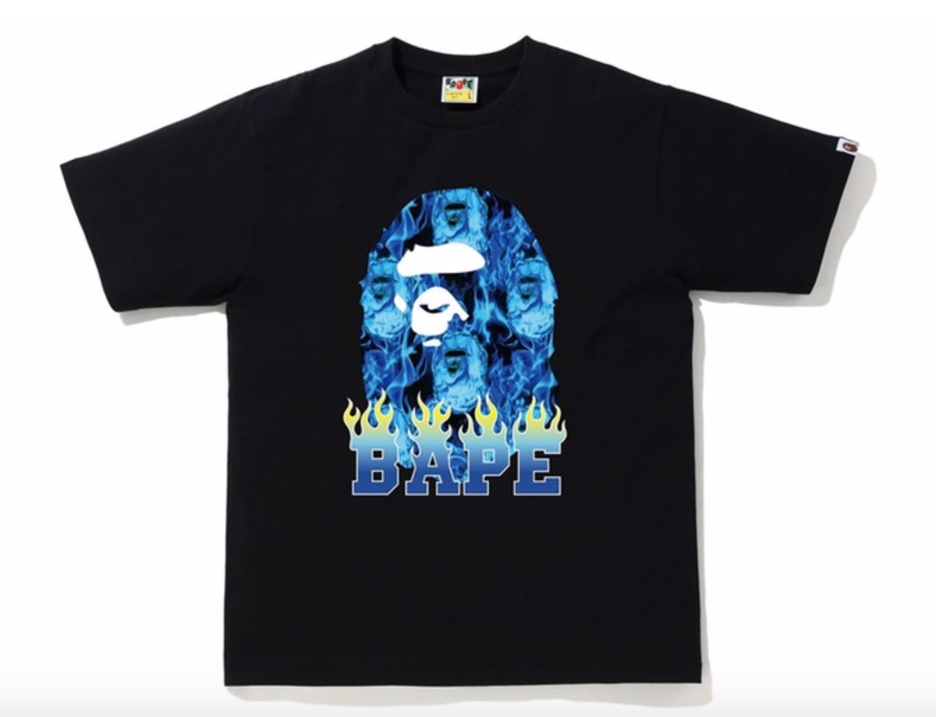 BAPE Ape Head Flame T-Shirt Black/Blue