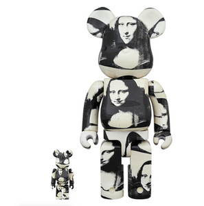 Bearbrick Andy Warhol "Double Mona Lisa" 100% & 400% Set White/Black