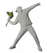 Load image into Gallery viewer, Banksy Brandalism Flower Bomber Figure Gesso White
