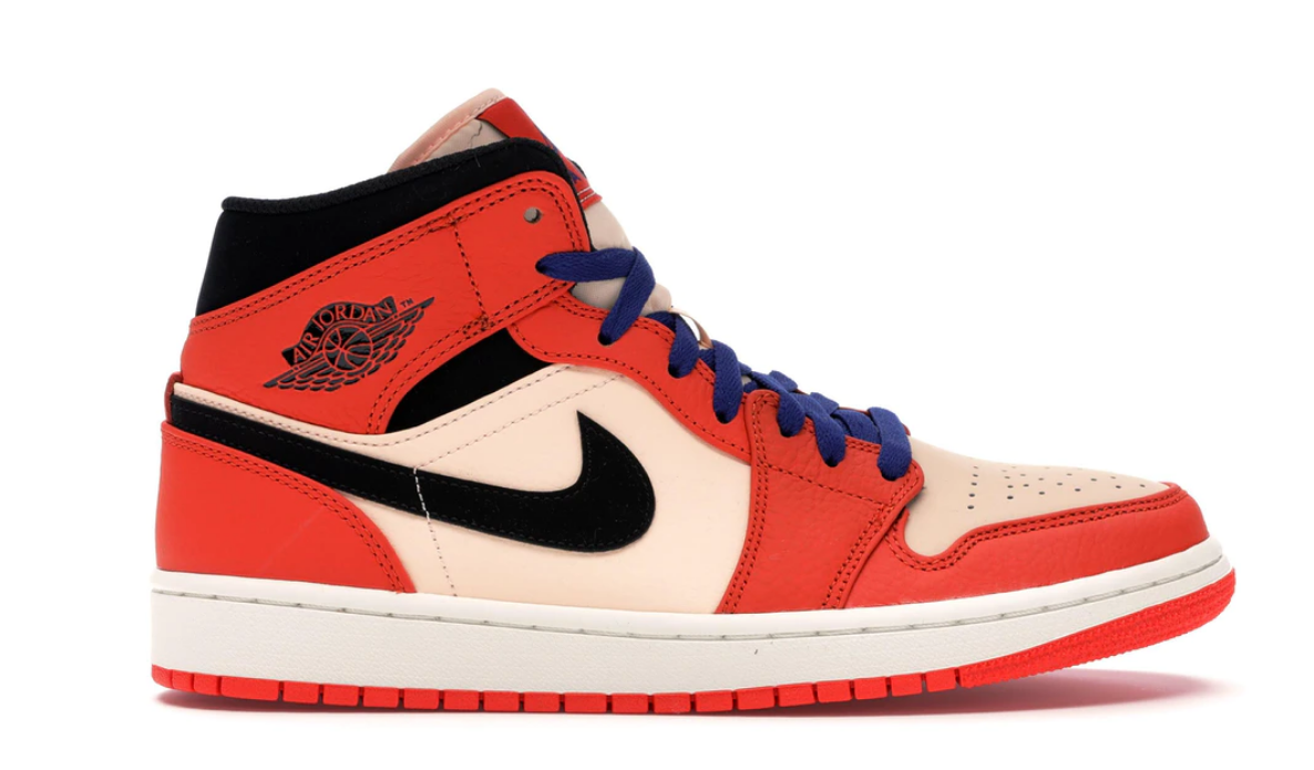 Jordan 1 Mid Team Orange Black