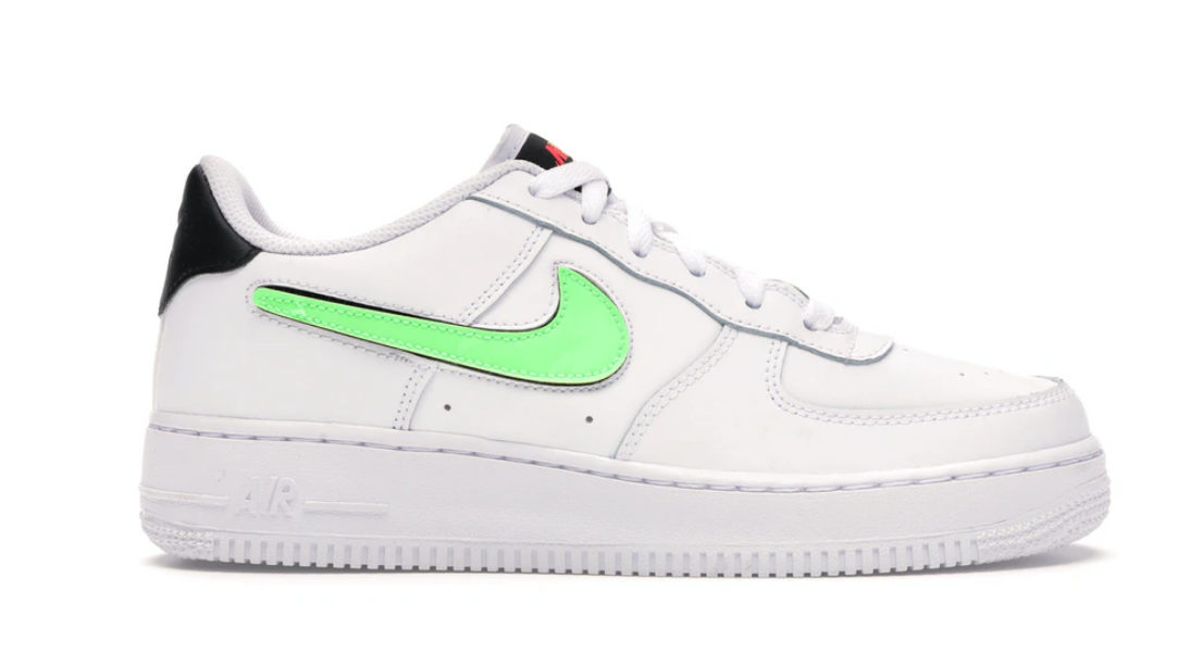 Nike Air Force 1 Low Removable Swoosh White Green Strike (GS)