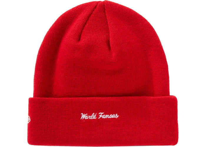 Supreme New Era Cross Box Logo Beanie Red