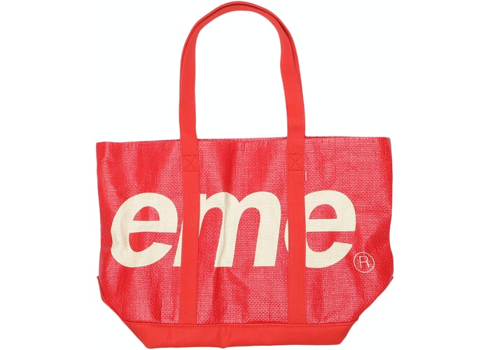 Supreme Raffia Tote Red