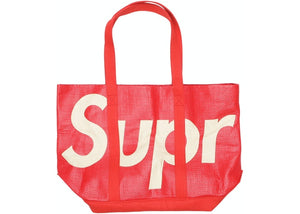 Supreme Raffia Tote Red