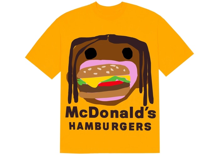 Travis Scott x CPFM 4 CJ Burger Mouth T-Shirt Gold