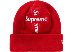 Supreme New Era Cross Box Logo Beanie Red