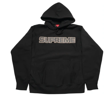 Supreme Perforated Leather Hooded SweatshirtBlack