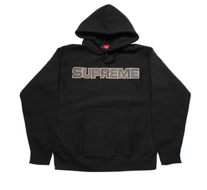 Supreme Perforated Leather Hooded SweatshirtBlack