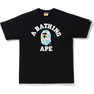 Bape New Multi Camo College Tee Black