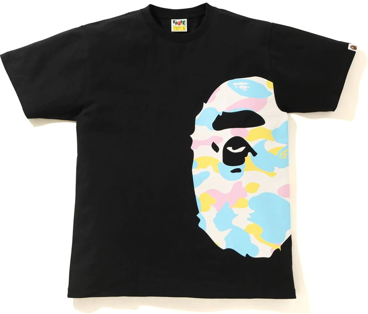 BAPE New Multi Camo Side Big Ape Head Tee Black