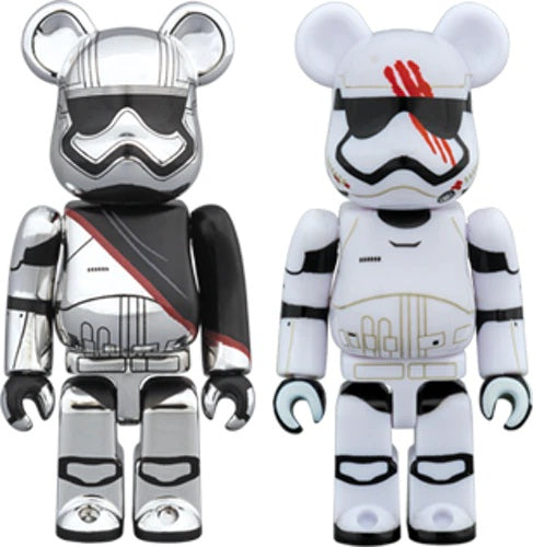 Bearbrick Captain Phasma & FN-2187 2 Pack 100% White