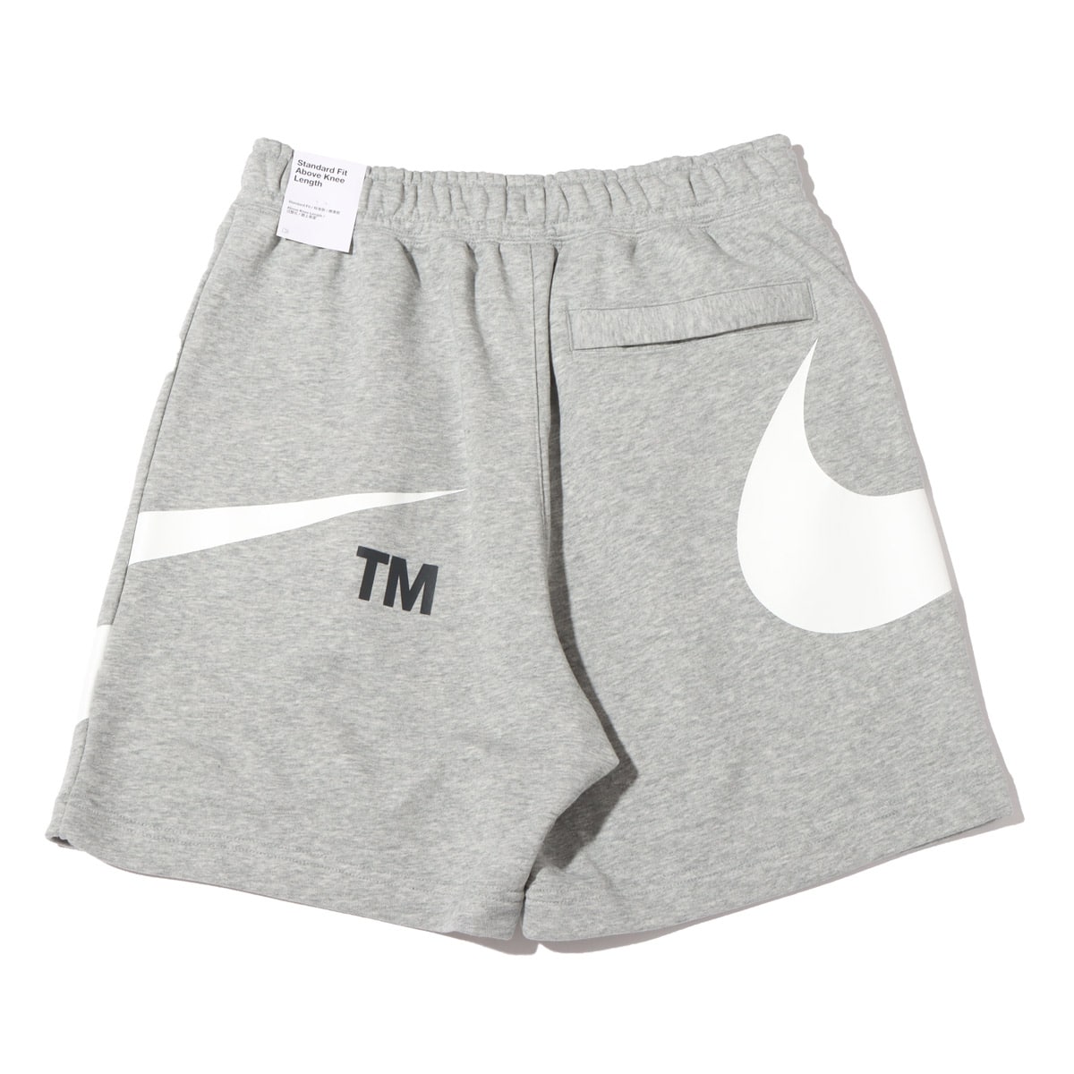 NSW SWOOSH FT SHORT DK GREY HEATHER/WHITE