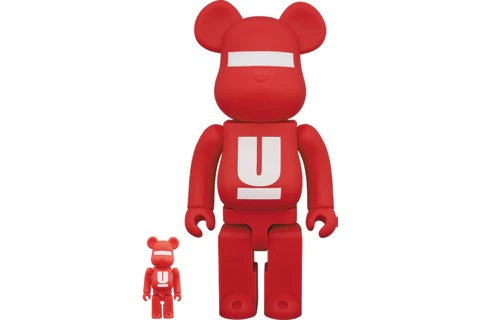 Bearbrick x MEDICOM UNDERCOVER LOGO 100% & 400% Set Red/White