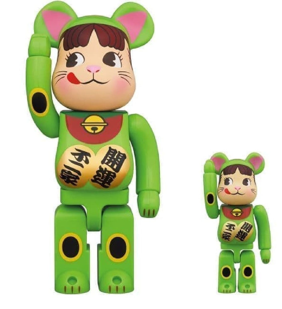 Maneki Neko Peko-chan Fluorescent Green 100% & 400%