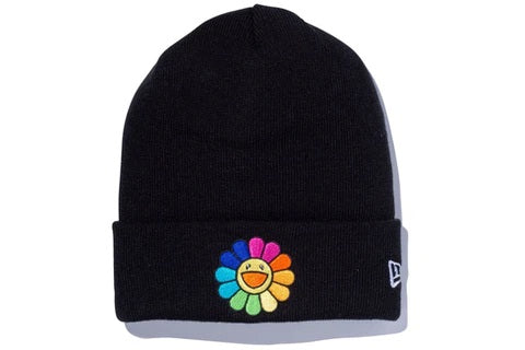 New Era x Takashi Murakami Flower Basic Cuff Knit Beanie Black