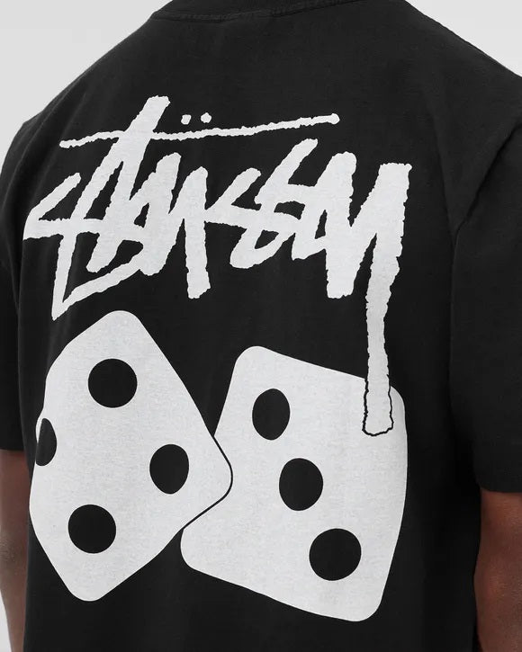 STUSSY DICE PIG. DYED TEE BLACK