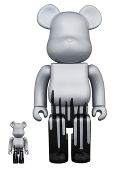 Bearbrick Krink 100% & 400% Set Silver