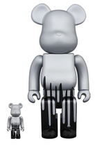 Load image into Gallery viewer, Bearbrick Krink 100% &amp; 400% Set Silver
