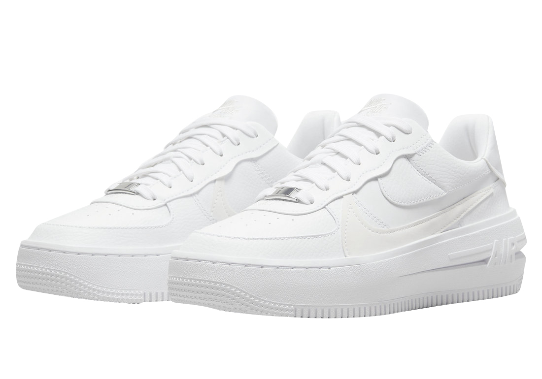 Triple White White Air Force Ones On Sale Nike Air Force PLATFORM